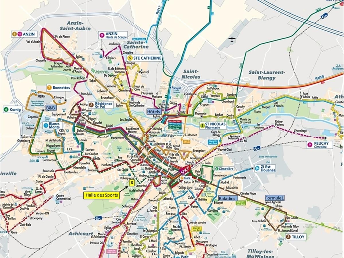 लिले में सार्वजनिक परिवहन के नक्शे