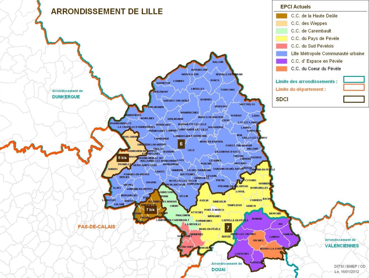 नक्शे के लिले arrondissement